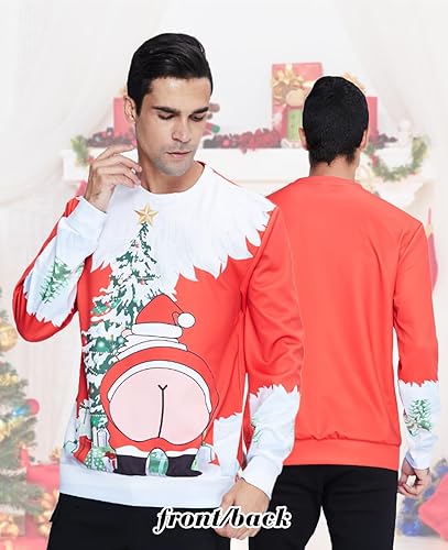 Miniatura 2 de Uideazone - Sudadera de manga larga para hombre y mujer, diseño de Navidad divertido y feísimo, con estampado gráfico digital en 3D