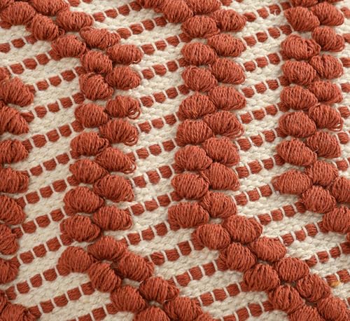 Image of TIB Premium Boho Decorative Throw Cushion Covers, 16 x 16 cm, Set of 2, Cotton. (Zig Zag Brown)