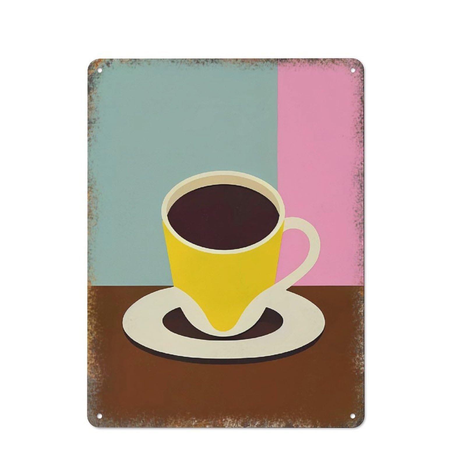 Vintage Coffee Cup Retro Cafe Wall Art Coffee Lovers Home Garage Decor 12 * 16inch