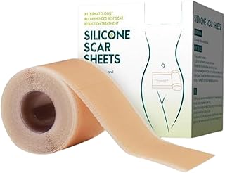 Silicone Scar Sheets | Silicon Gel Sheets for Scars Transparent Medical Silicone Gel Tape for Scar Removal | Silicone Scar Tape Roll for Hypertrophic Scars and Keloids Caused by Surgery.