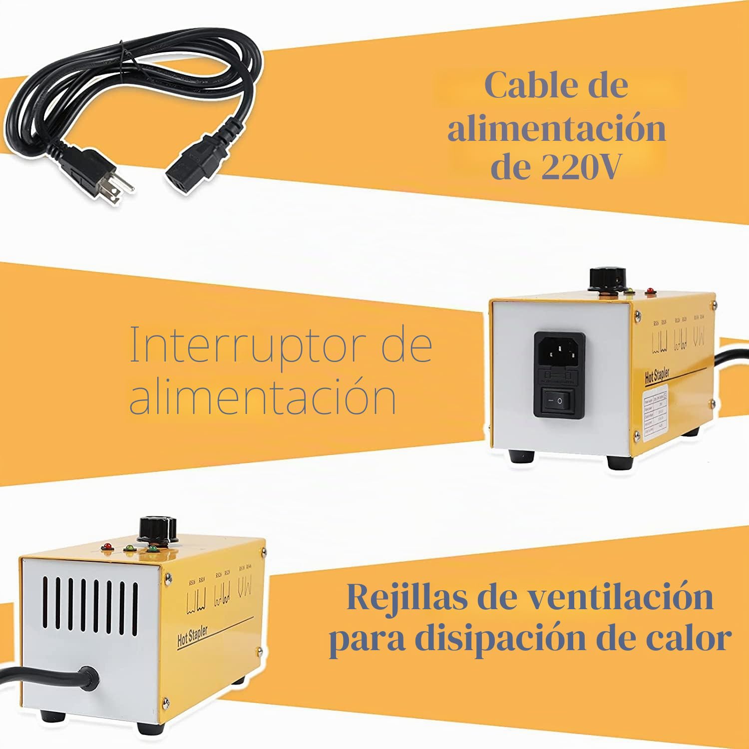 BELEY - Kit de soldadura de plástico para reparación de parachoques de coche, grapadora en caliente de plástico de 220 V con 700 grapas