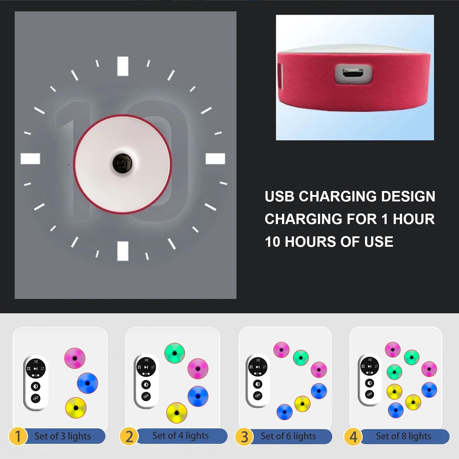 Reaction Training Lights - 4 Modes & 4 Light Color - Remote Control - Improve Speed, Agility and Reaction Time - Perfect for Sports and Fitness,8 lights