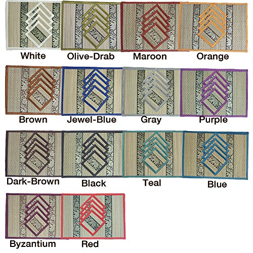 [Set111] Thai Handmade,Handmade Products, Reed Placemat 24 X 35 Cm. Pack Of 6 Sets (Teal) #TOP3