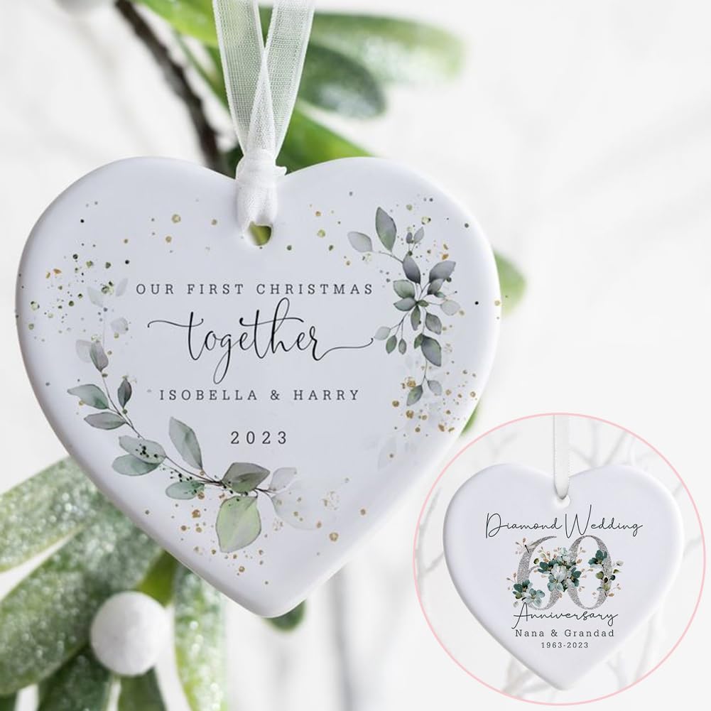 Lot de 12 décorations de sublimation en forme de cœur en céramique avec cordons en porcelaine blanche à suspendre pour sapin de Noël, mariage, loisirs créatifs