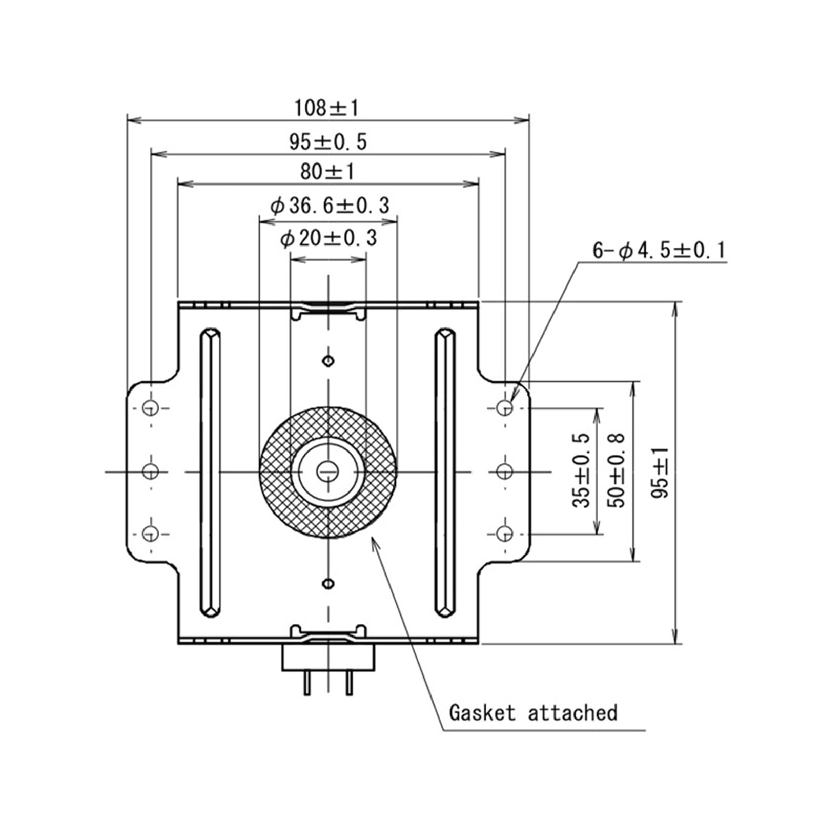 Mikrowellen-Magnetron 2M248J Ofenrohr, Metalltextur, für Küchenzubehör
