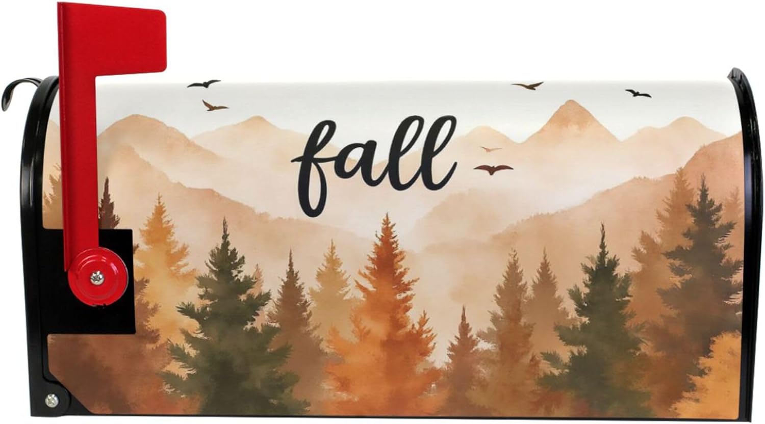 Wamika Hello Fall Forest Magnetic Mailbox Covers Autumn Pine Tree Mailbox Cover Over Size Full Magnet Garden Yard Porch Mail Boxes Cover Holiday Decorations 25" L x 21" W image 3
