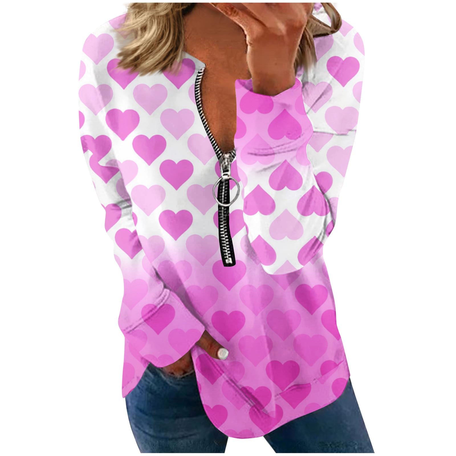 KvsozwutyWomen's Half Zip Pullover Long Sleeve Oversized Sweatshirts Hoodies Casual Loose Fit Pullover Sweaters Fall Outfits