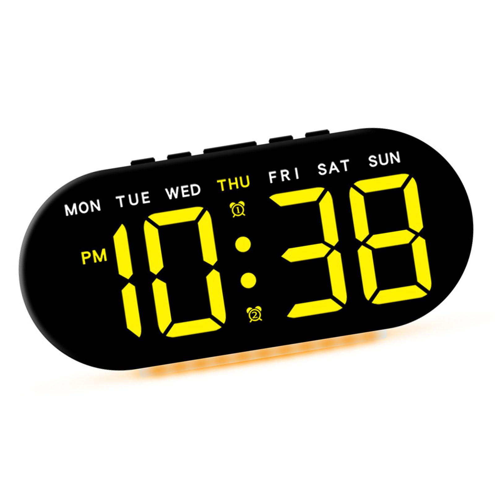 Hsioluted Led Alarm Clock Bedside Clocks with Large Led Display Adjustable Brightness and Dimmable for Bedroom or Use Modern Design Clock