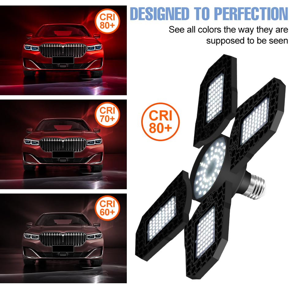 150W LED Deformable Garage Lamp E27 Adjustable Panels Parking Lot Workshop Lights 100-277V Storehouse Commercial street Large Area — view 4