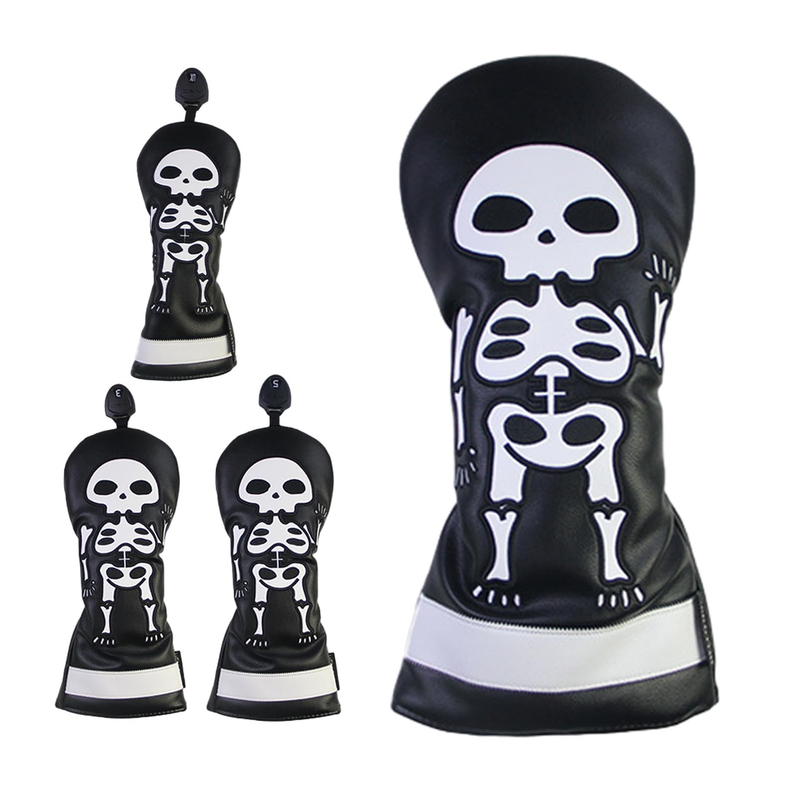 Fundas de Club de Golf de Madera, Cubierta de Club Golf, 4 Piezas Headcovers Protector Esqueleto, Headcover Madera, Protector de Headcovers Protector para Golfista En Actividades Al Aire Libre