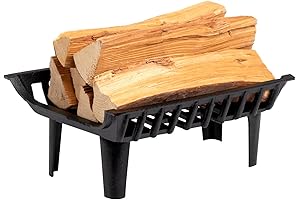 DOEWORKS 18 Inch Cast Iron Fireplace Grates - Heavy Duty Wood Stove...