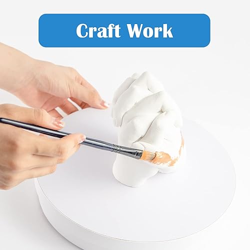 Miniatura 3 de Falling in Art Mesa giratoria de pintura de 6 pulgadas, rueda de escultura para cerámica, rueda de bandas de madera, base redonda de madera para