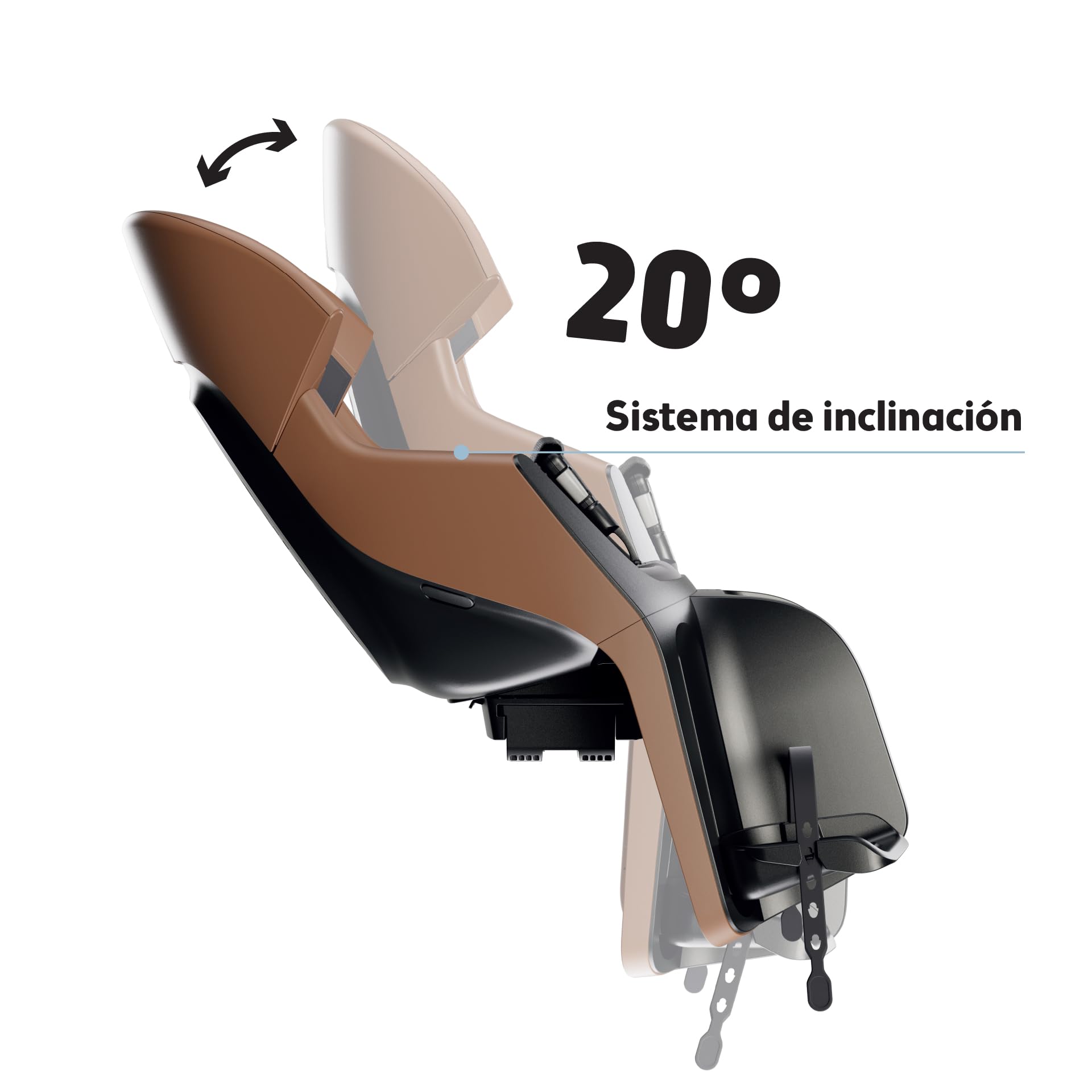 Silla Bicicleta Reclinable Trasera Bobike Exclusive Evolve Maxi con diseño Envolvente, suspensión integrada y arnés 5 Puntos para niños (hasta 22 kg y 110 cm)