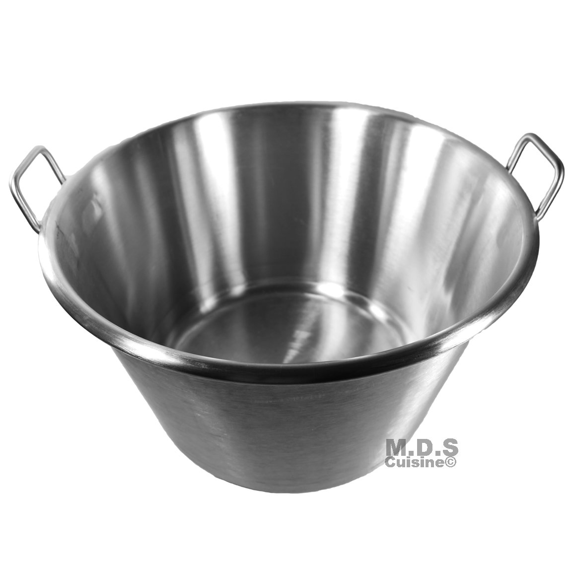 M.D.S Cuisine CookwaresLarge Cazo Stainless Steel 21" Caso para Carnitas Gas Heavy Duty Wok Acero Inoxidable
