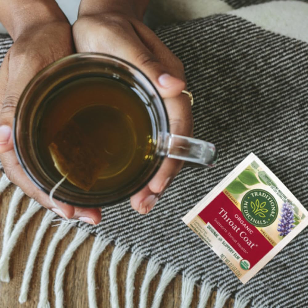 Herbata z organicznym płaszczem do gardła, 16 torebek od Traditional Medicinals Teas (opakowanie 3 szt.)