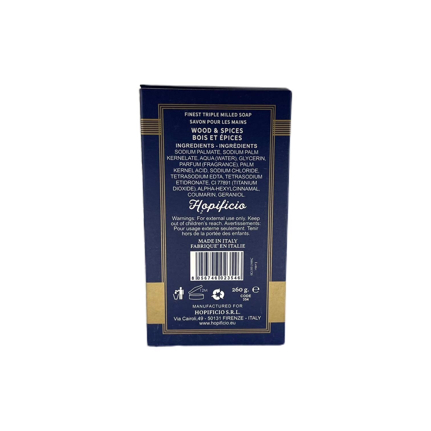 Amazon.com : HOPIFICIO Wood & Spices Gentleman's Finest Milled All-Natural  Bar Soap 260g : Beauty & Personal Care