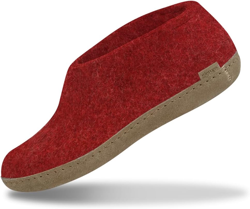 Glerups Wool Shoe Leather Outsole Red EU 45 (US Men's 11) Medium