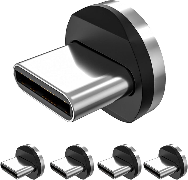 Magnetic Connector Tips Head for Type C Android Devices (5 Pack), Magnetic Phone Cable Adapter for Samsung Galaxy S8 S8 Plus, Google Pixel/Pixel XL, Nexus 6P/5X, OnePlus