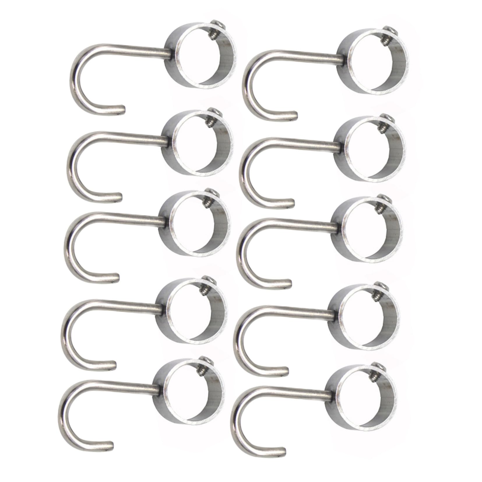 Ganci in Acciaio Inossidabile Spessi Resistenti alla Ruggine Set da 10 per Tubo Appendiabiti Regolabili per Cucina e Guardaroba