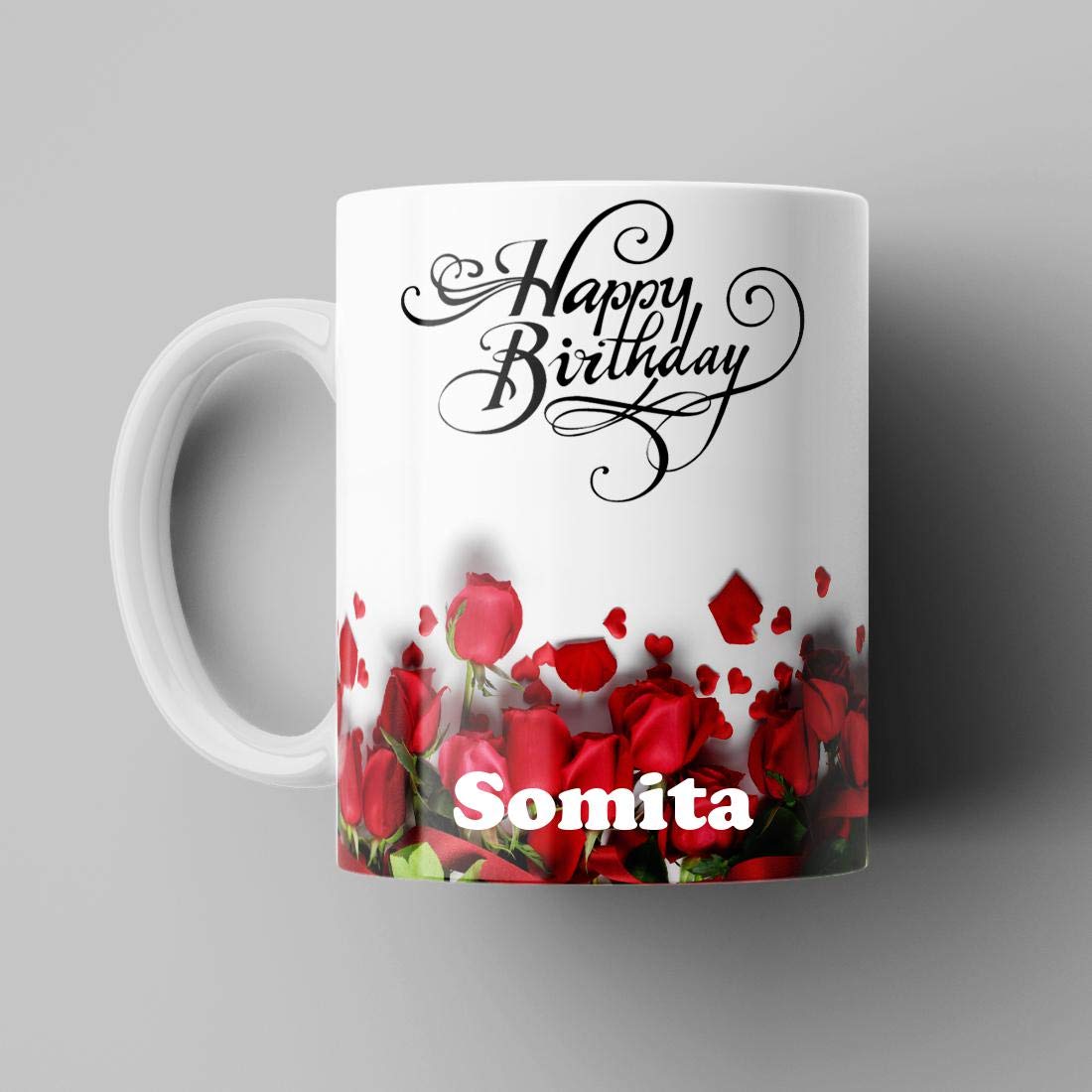 Happy Birthday Somita Printed White Ceramic Mug (350) ml