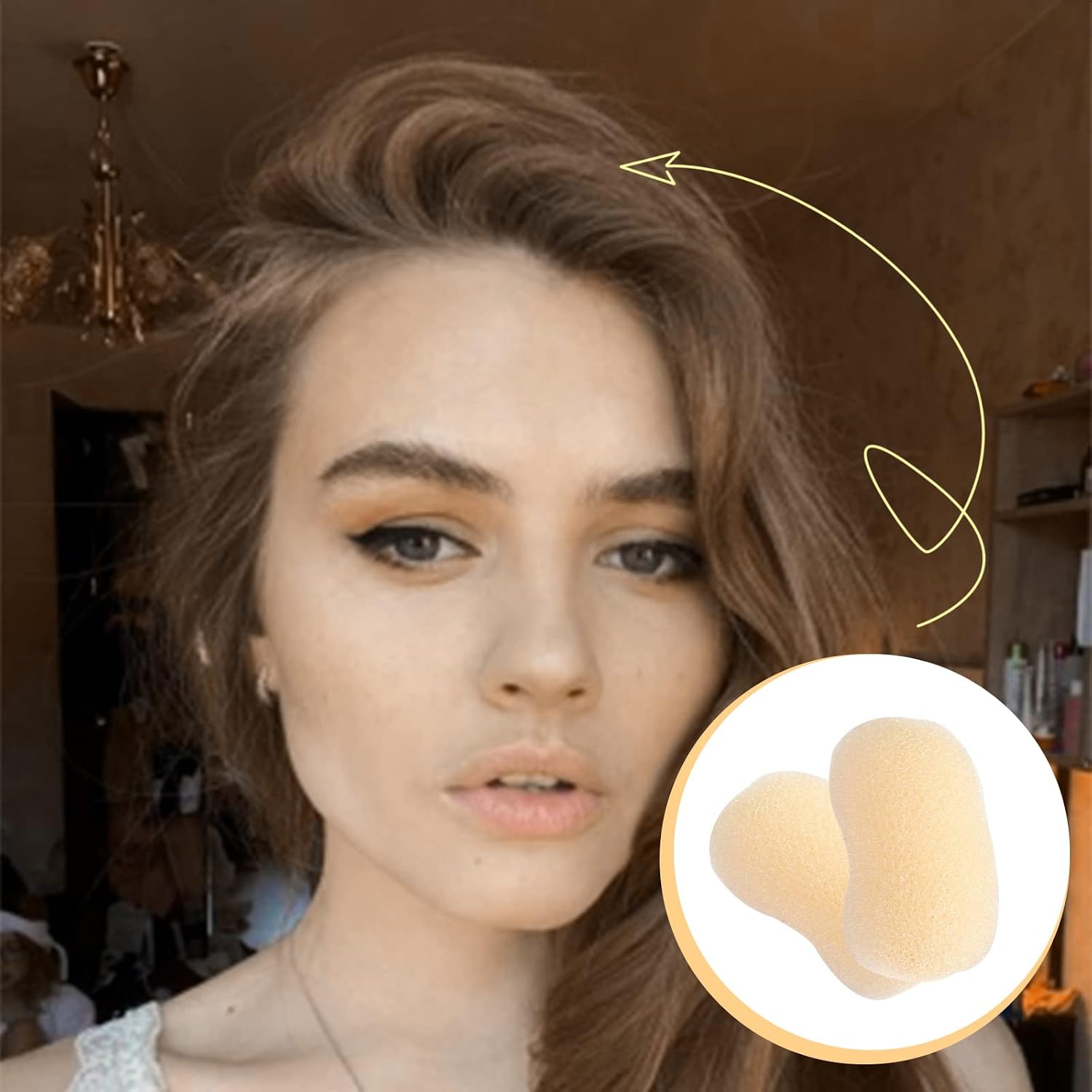 2Pcs Charming Bump It Up Volume Inserts Hair Combs for Beehive Styling - Hair Pads and Clips Accessories for Women (Beige) image 2