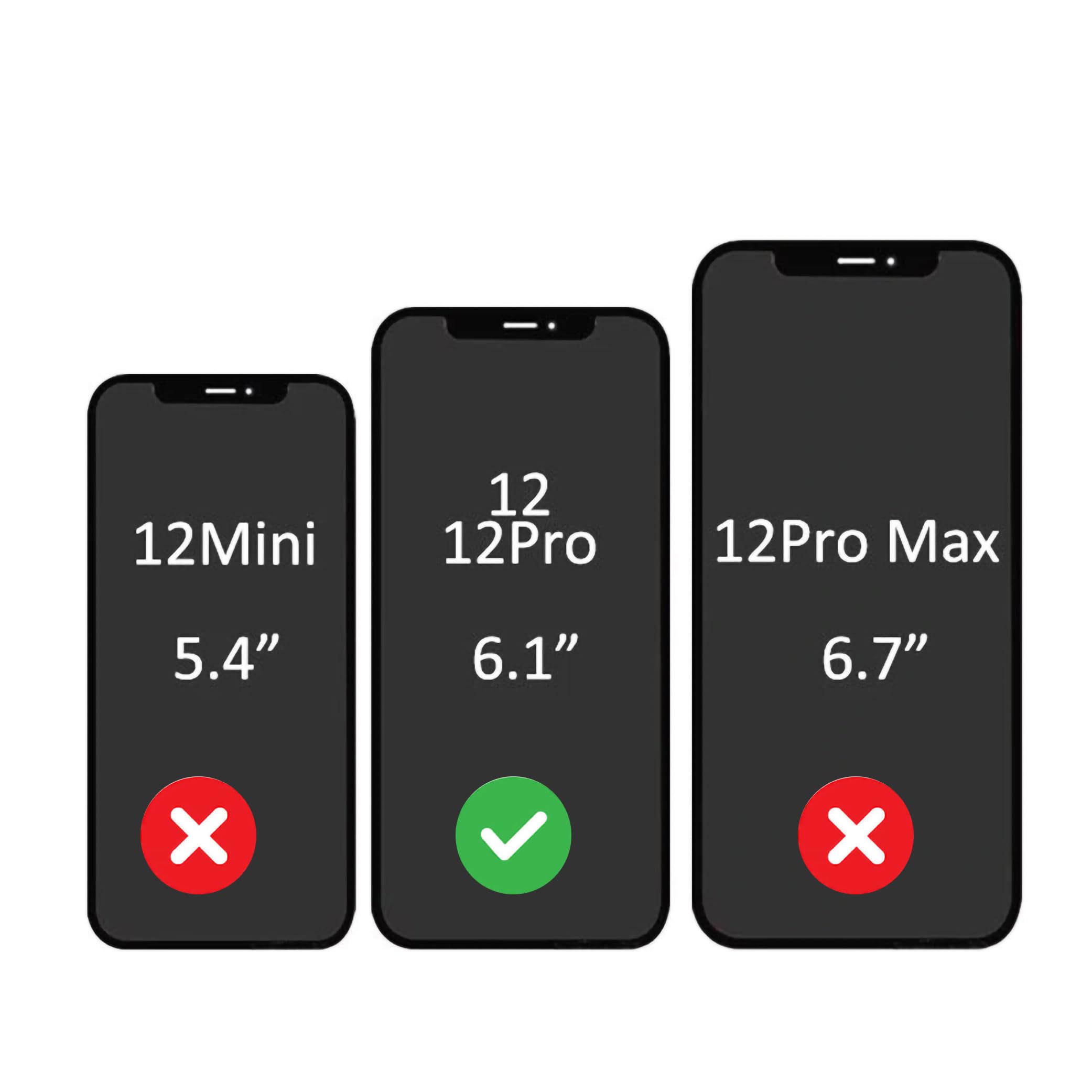 Ecran Remplacement pour iPhone 12 avec Joint d'ecran + Verre Trempe et Outils