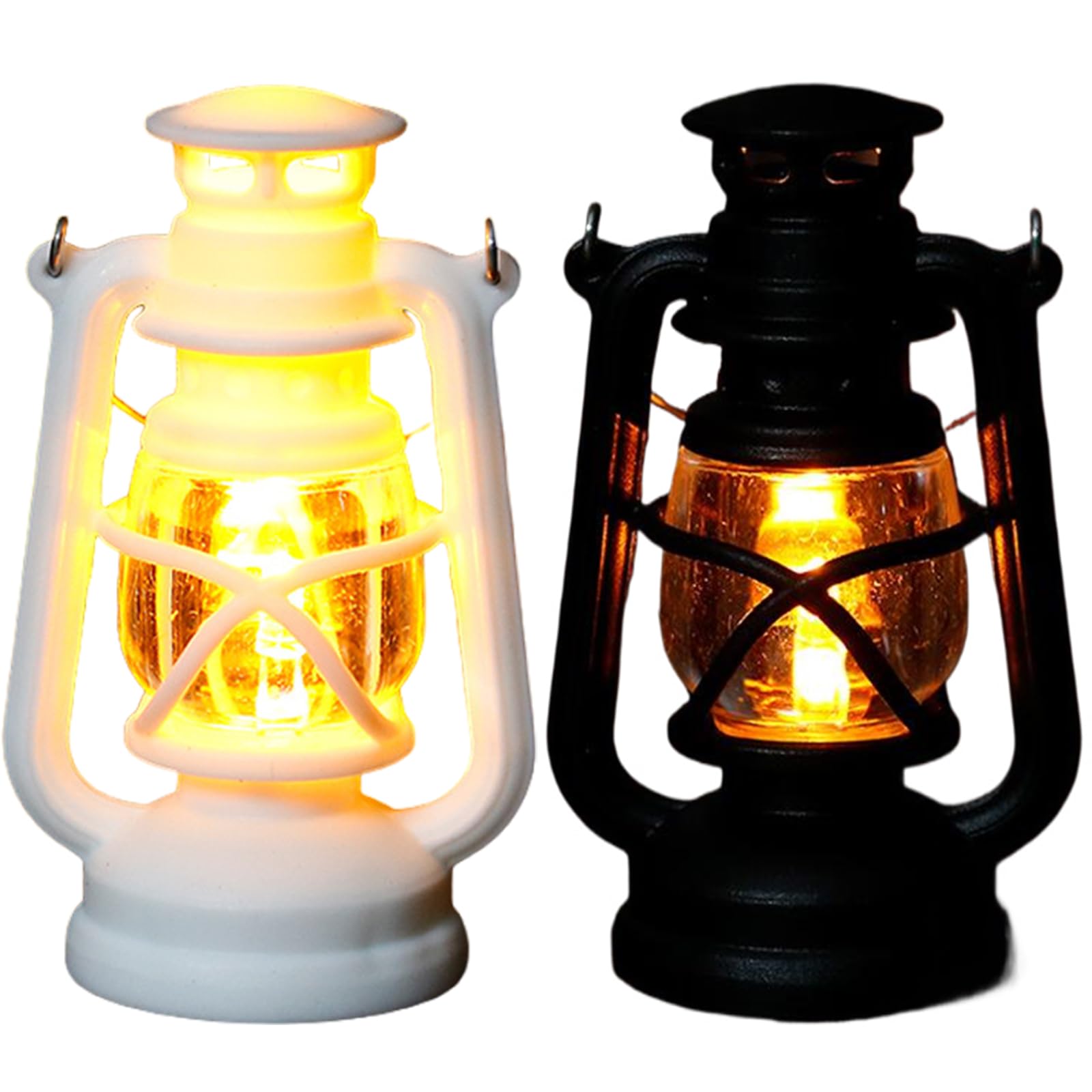 HoveeLuty Dollhouse Chandelier2Pcs Dollhouse Lighting Small Retro Glowing Oil Lamp Miniatures Creative Lights Battery Operated for Accessories Doll House Accessories