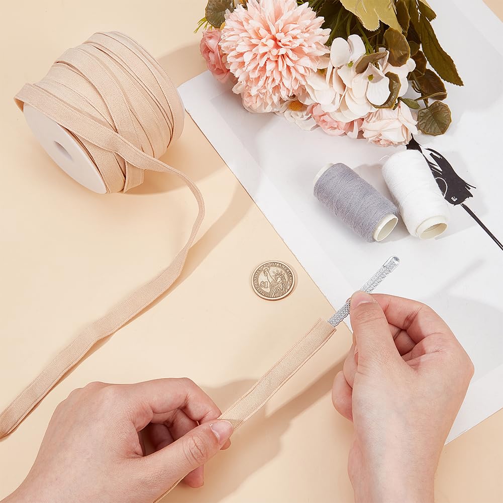 BENECREAT 25m X 12mm Copertura Disossata per Cucire Involucro Osseo, Coprireggiseno Sostitutivo con Ferretto In Grano per Corsetti, Biancheria Intima， Cappelli, Abiti Da Sposa, Abiti Da Sera.