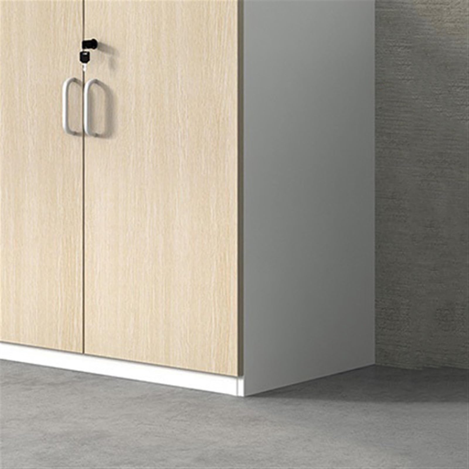 Archivio Armadietto classificatore portaoggetti in legno a doppia anta Organizzatore dati for stampante for ufficio da 80 cm con serratura Armadietti portaoggetti