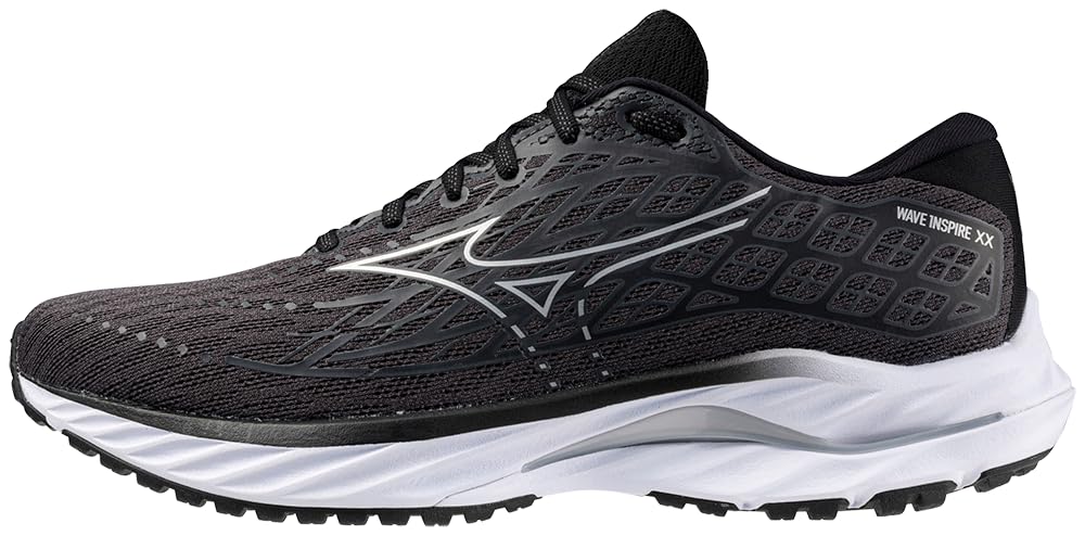Mizuno Men's Wave Inspire 20 Running Shoe - Ebony/White, Size 10