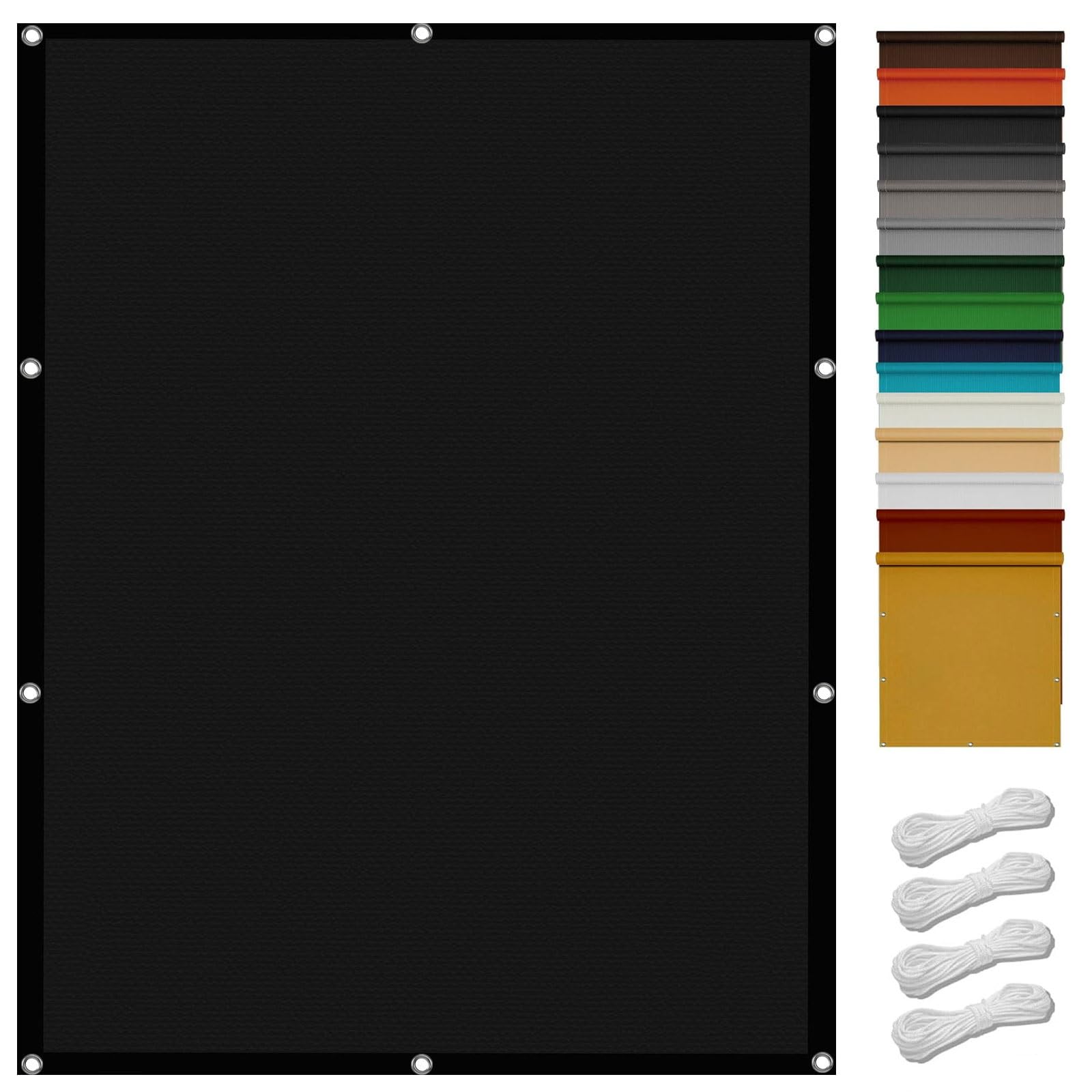 Voile d'ombrage rectangulaire 1.4x5m pour intimité de balcon et terrasse