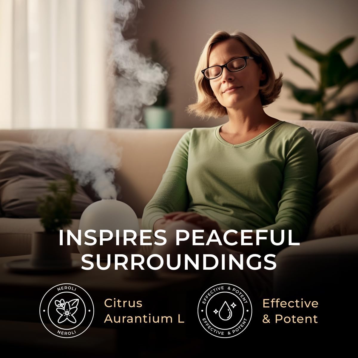 Neroli Essential Oil for Diffuser & Sandalwood Essential Oils for Diffuser Set - Aromatherapy Grade Essential Oils Set - 2x0.34 fl oz - Gya Labs