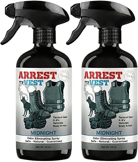 Arrest My Vest Military and Police Grade Odor Eliminating Spray for Body Armor Odor, Tactical Gear. Safe on K9's. Safe on All Ballistic Vests and Fabrics - Midnight Fragrance - 2 16 oz Bottles