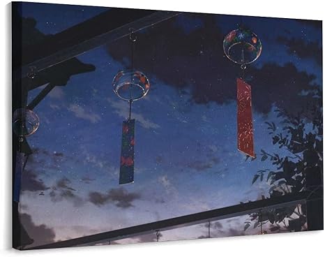 Amazon Co Jp アートパネル アートポスター 夏の夜 風鈴 和風 モダン 壁掛け アートフレーム タペストリー 壁掛け ポスター 背景 間仕切りカーテン キャンバス絵画 部屋飾り アート絵画壁の絵 壁画壁飾り 多機能 おしゃれ プレゼント 贈り物 インテリア雑貨 30x40cm