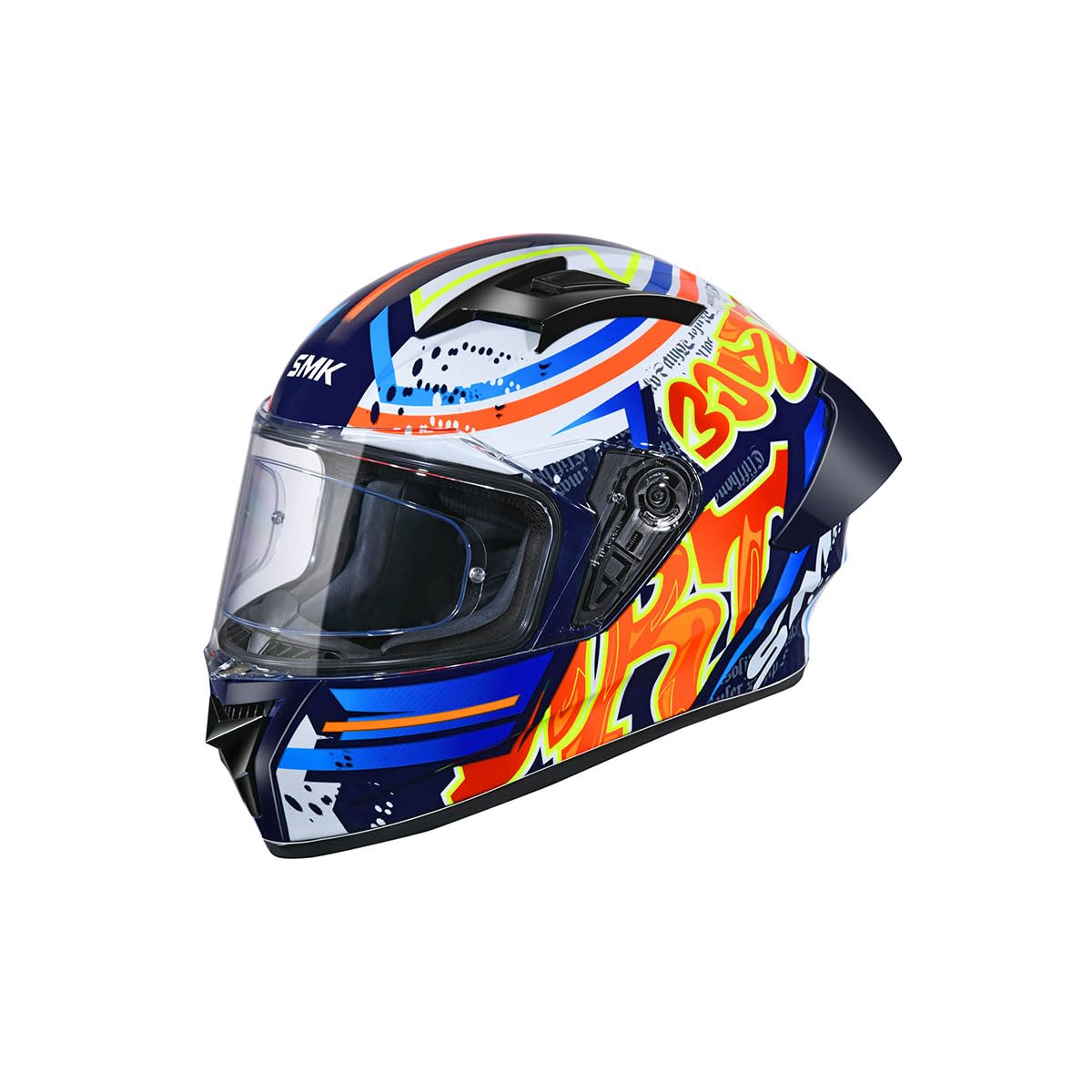 SMK Helmets Stellar Sports Graffiti Full FACE Helmet with PINLOCK Fited (580MM)-L