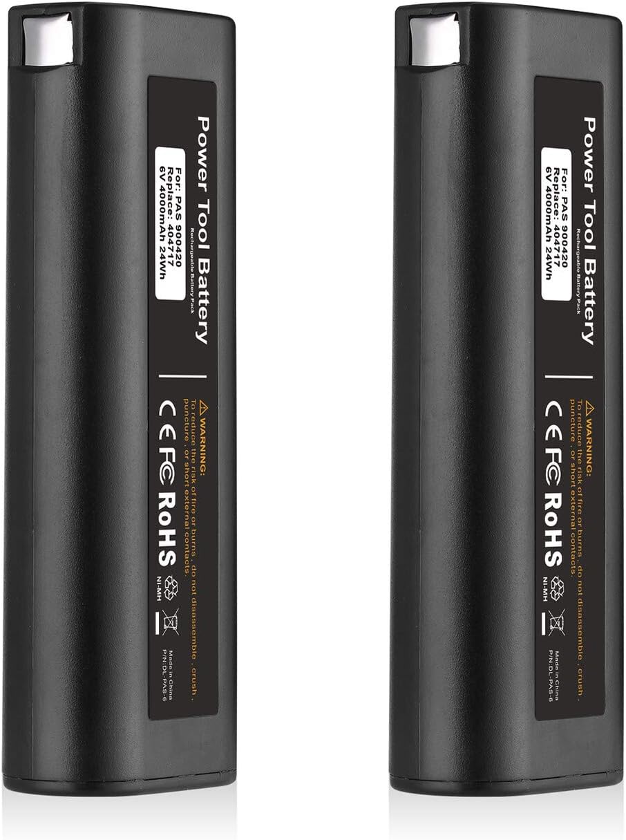 FirstPowerUpgraded 2 Pack 6V 4000mAh NI-MH Replacement Battery Compatible with Paslode 900400 900420 900600 901000 902000 B20720 IM250 IM200 IM65 IM50