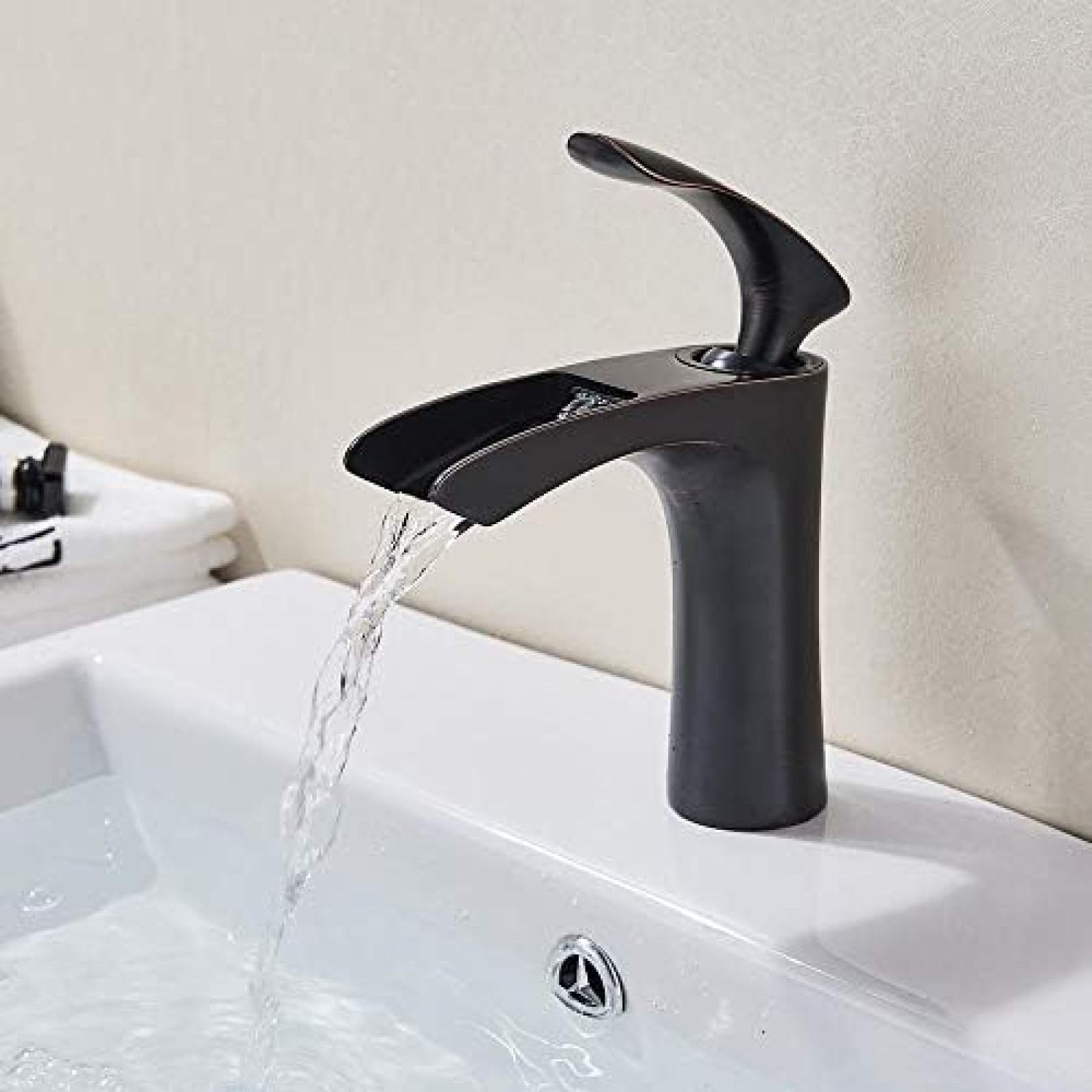 Robinet mitigeur de lavabo noir mat à commande unique de haute qualité - 5