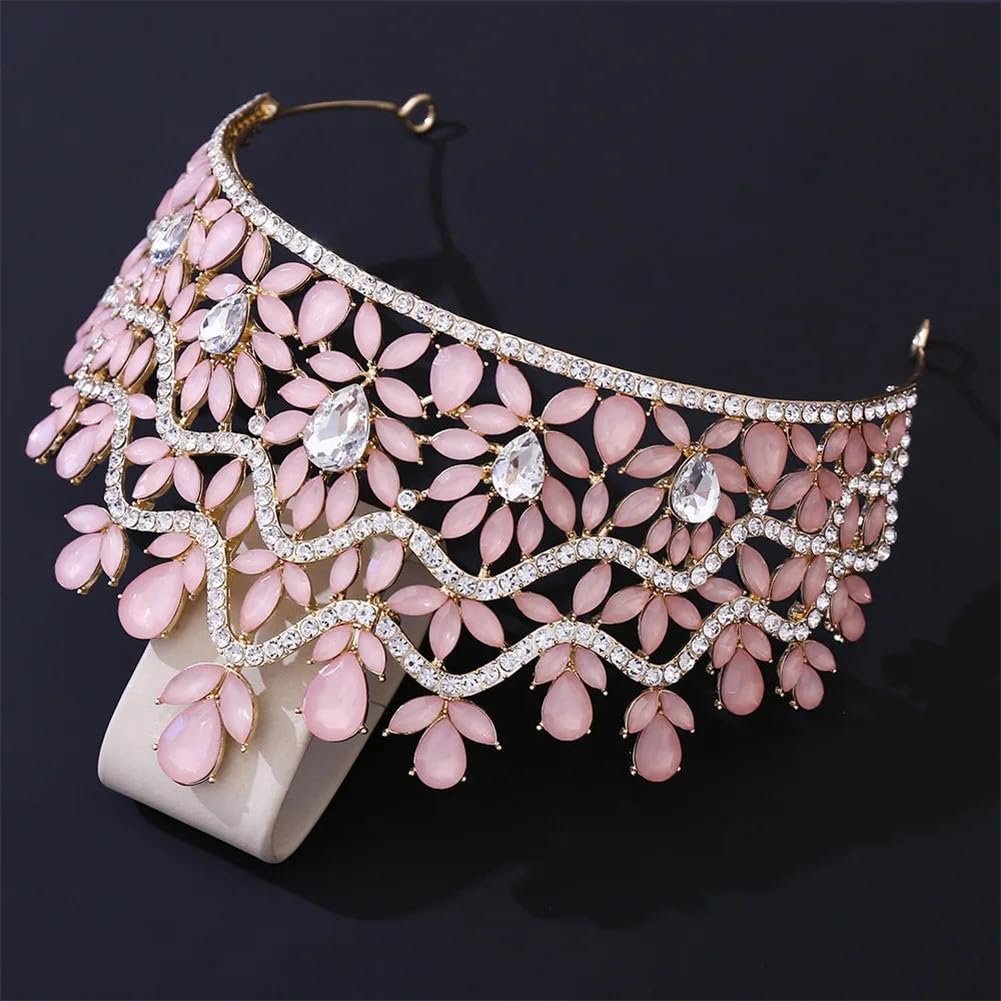 LNNSHX Hohe Tiaras und Kronen aus Strasssteinen für Damen, Braut, Hochzeit, Diadem, Krone, Abschlussball, Festzug, Haarschmuck