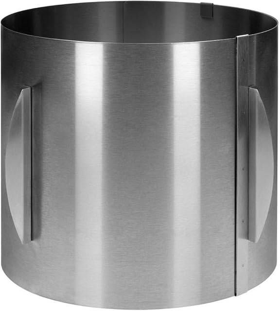 Cake Masters XXL Cake Ring, Stainless Steel Baking Frame, Round, Adjustable, Extra High Cake Ring, 20 cm High