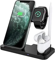 Yaature 4 az 1-ben Vezeték Nélküli Töltő Állomás Apple Watch iPhone Samsung AirPods Gyors Qi Indukciós Töltőpad 1