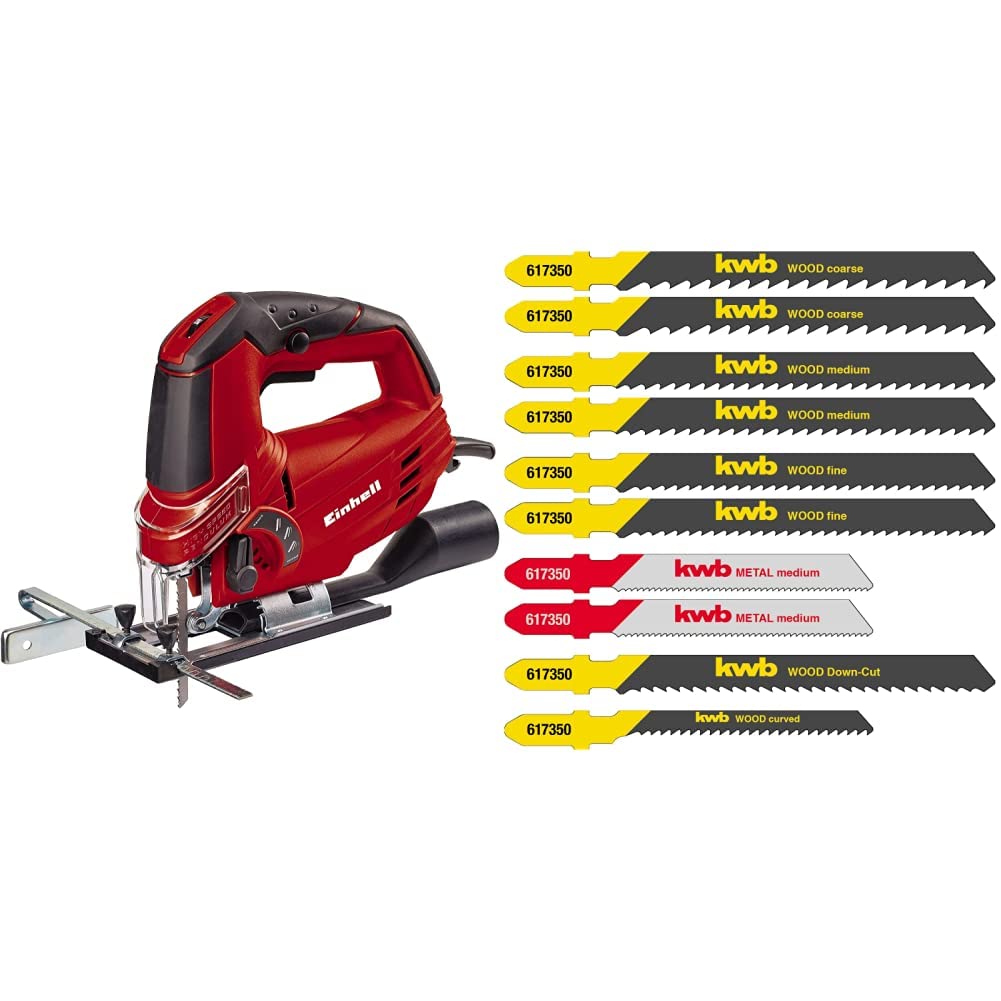Scie sauteuse Einhell 620 W à mouvement pendulaire pour coupes biaises