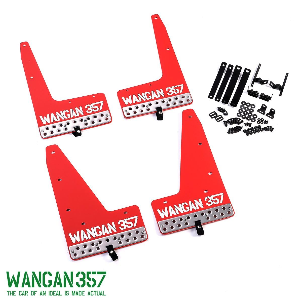 Amazon | WANGAN357 マッドガード マッドフラップ 赤 レッド B34A B35A