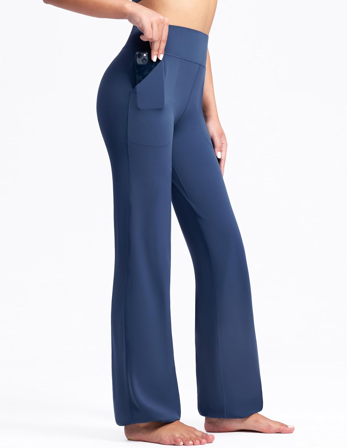 POSHDIVAH Women's Creamluxe Elastic Bottoms Straight Leg Sweatpants High Waisted Yoga Athletic Joggers with Pockets - Image 7