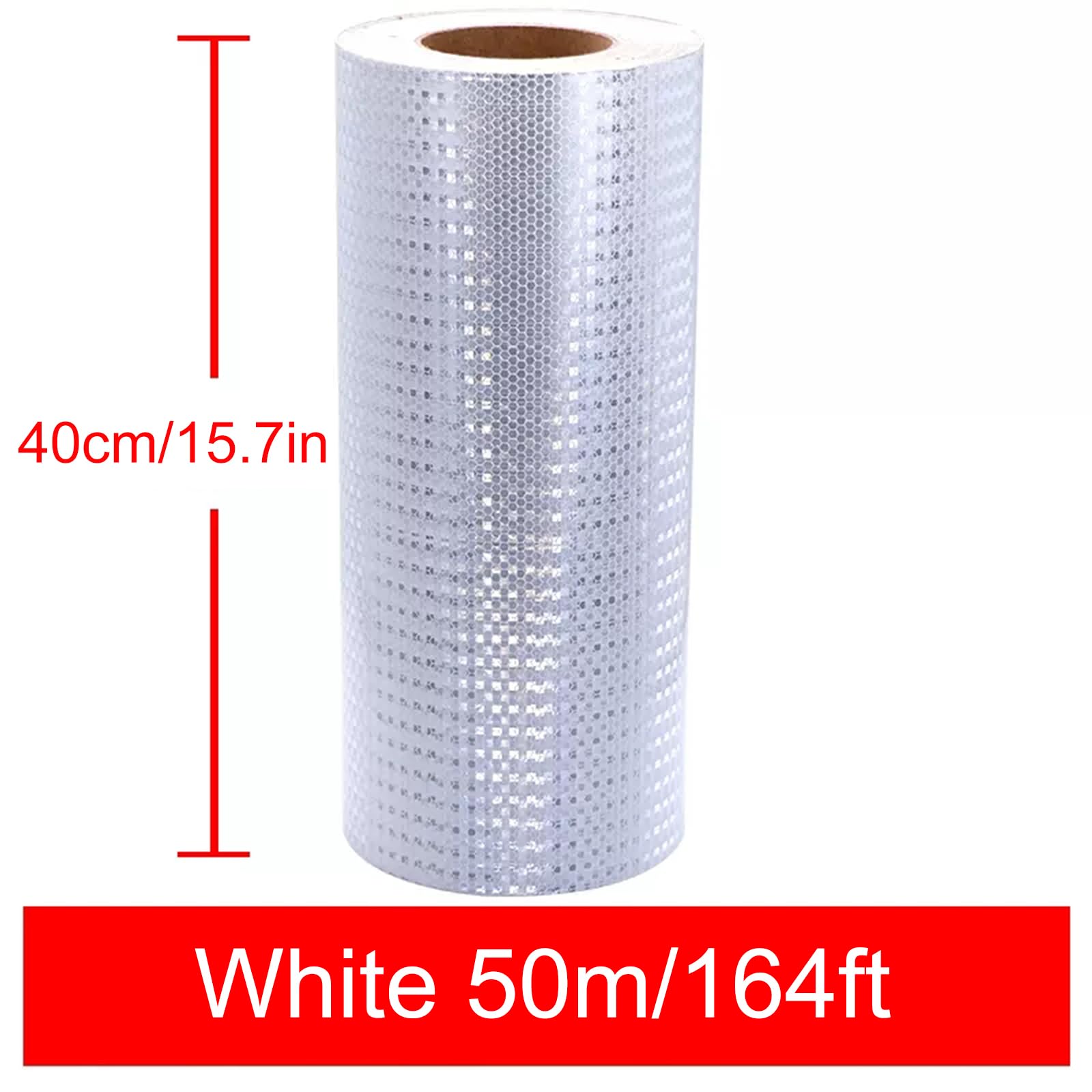 Warnung Band, Reflektierendes Band, Sicherheits-reflektierende Warnaufkleber, Reflektierendes Warnband Nachtsicherheitsaufkleber,(White,50m)