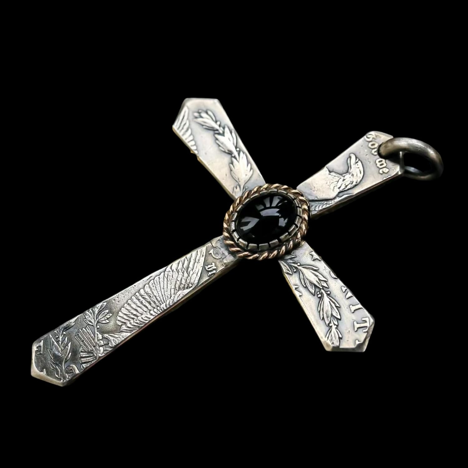 Morgan Silver Coin Cross Necklace – Handmade Pendant Crafted from Authentic Morgan Silver Dollars, Vintage Faith Jewelry for Men & Women, Dual-Symbol Heritage & Art Design (Free Chain Included) - Image 2