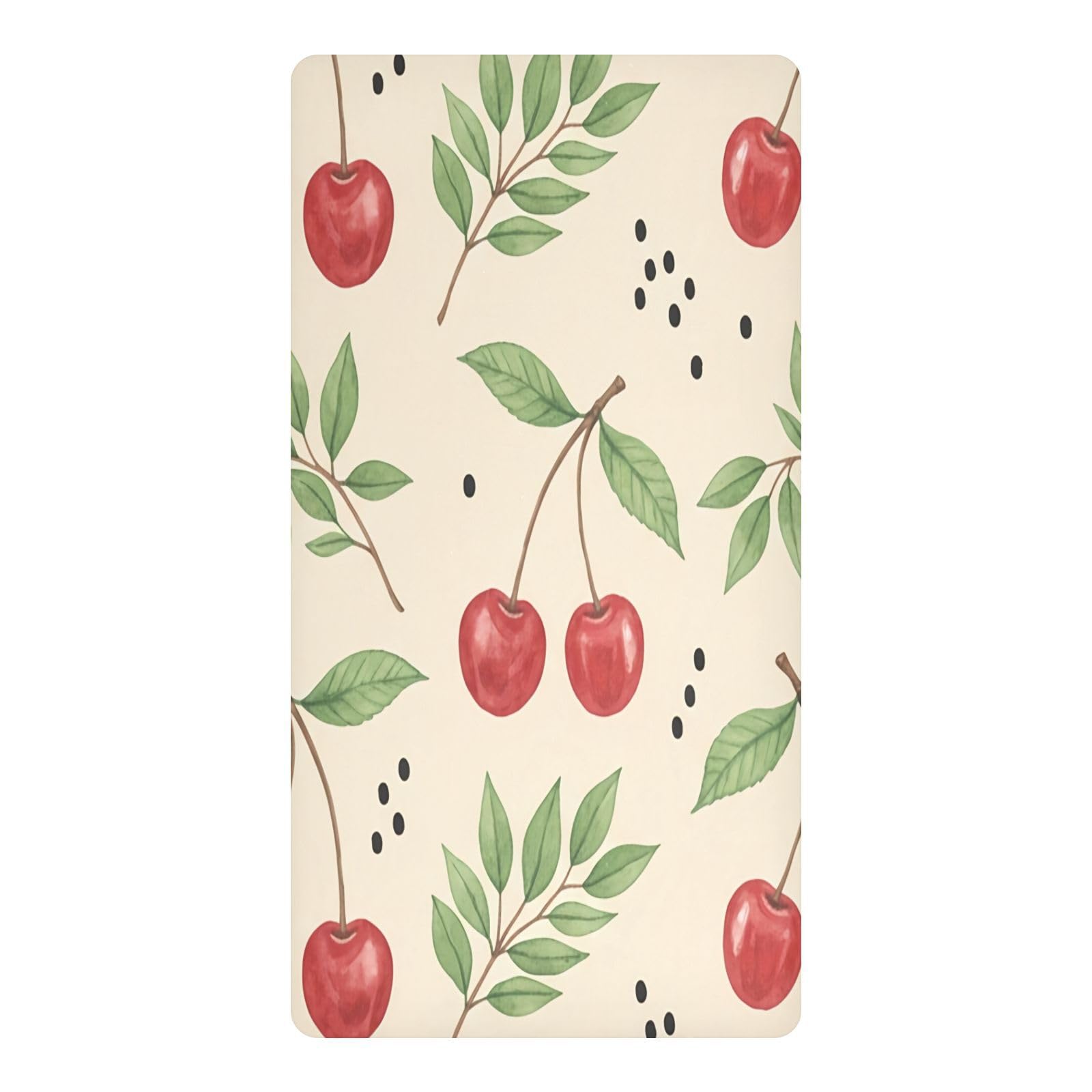JiangGgen Cherries Baby Crib Sheet Soft Breathable for Standard Crib-M