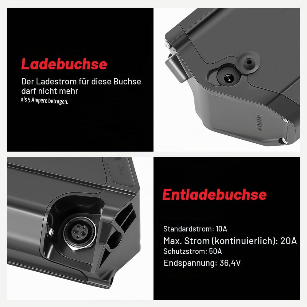 SEASON Ebike Akku 48V 13Ah 16Ah - Ersatzbatterie Semi-Intube Akku REENTION Dorado Plus für E-Bikes Pedelecs von vons NCM, LLobe, Fitifito, DeHawk