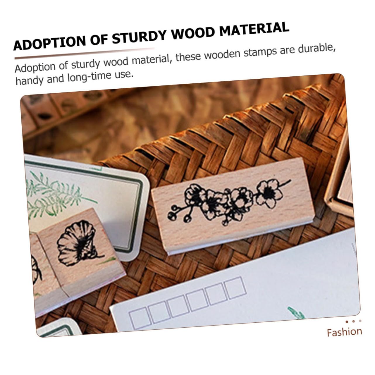 DOITOOL 4 Sätze Pflanzensiegelsatz Mini-stempel Pads Stempeln Scrapbooking-stempel Kleine Briefmarken Benutzerdefinierte Briefmarken Zeitschriftenstempel Für Journaling-zubehör Hölzern