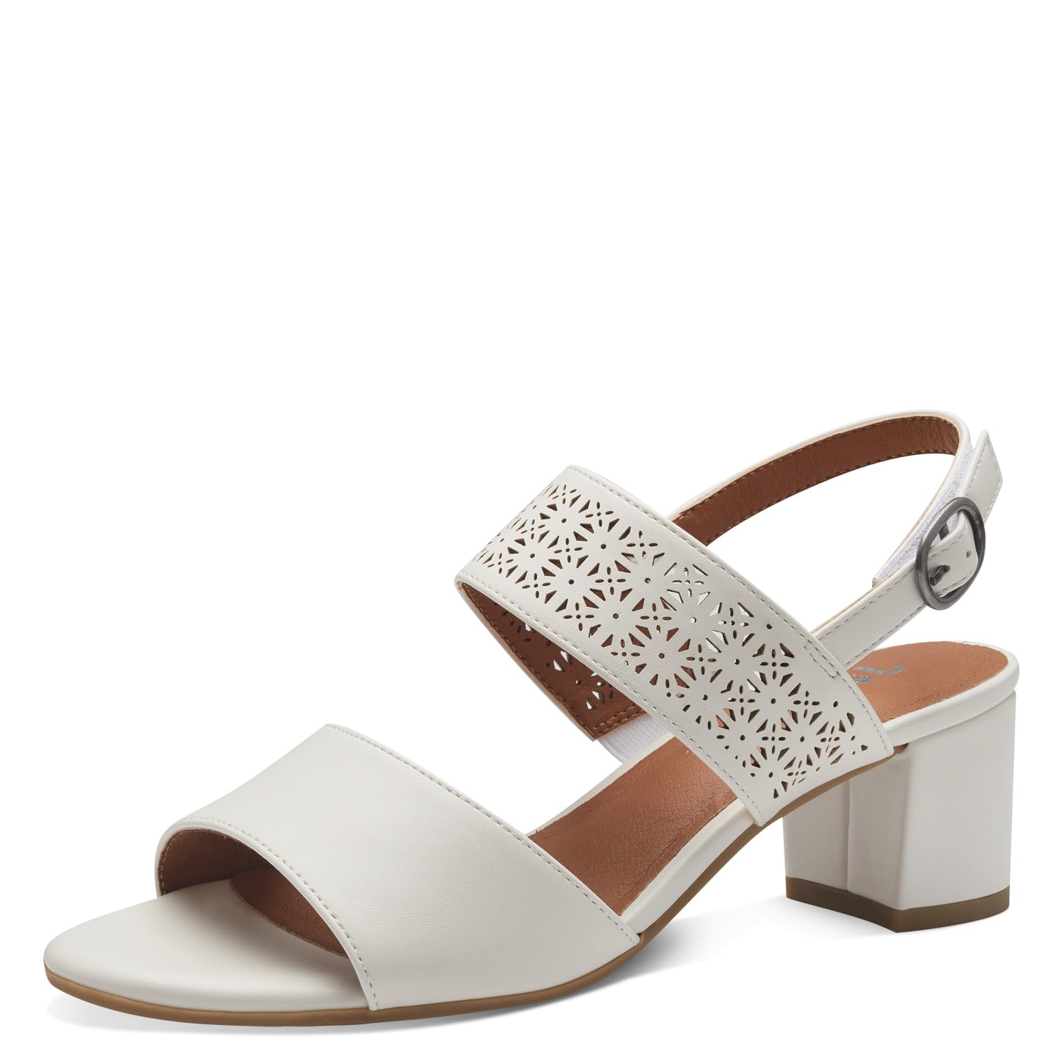 Jana Women’s Sandals with Heel Festive Vegan, White, 5 UK