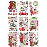 【Pegatinas de Navideño】Los vinilos decorativos con temática navideña son ideales para la Navidad, creando un fuerte ambiente navideño y disfrutando de la calidez de la Navidad.